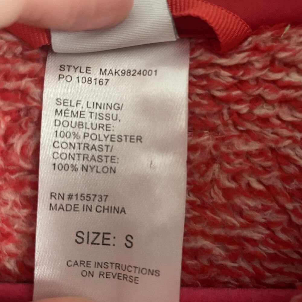 Cinch Pullover Sweater Small Women’s Red White Fuzzy Comfortable - Picture 5 of 9